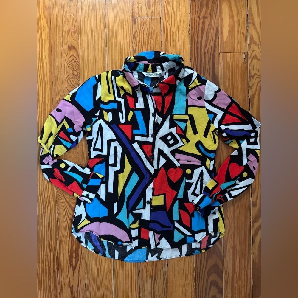 Big Dart Multicolored Button-Down Top - image 3